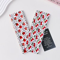 Bandeau élastique à pois cerise et fraise pour femmes et filles, idéal pour le sport, la gym, le yoga – Accessoires capillaires mignons, personnalisables avec logo