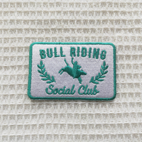 Patch brodé 3D personnalisé style western, petit badge thermocollant pour vêtements et chapeaux de cowboy