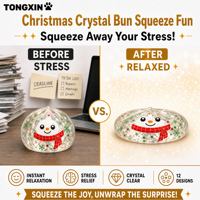 Boîte Mystère de Noël : Jouets Anti-Stress Squishy en Forme de Boulettes de Pâtes, Édition Spéciale 2026, Jouets Sensoriels à Presser pour la Maison