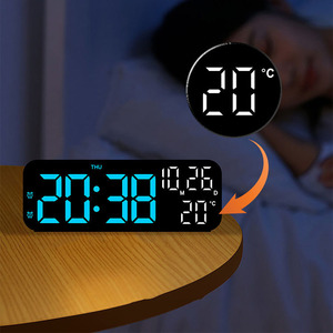 Reloj Despertador Digital LED de Escritorio con Pantalla de Temperatura, Calendario, Sensor Táctil, Diseño Moderno, Material Plástico - Product Image 4