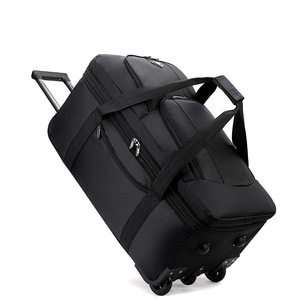 Sac de voyage en tissu Oxford pliable unisexe noir 001 couleur unie poignée souple voyage de loisirs été 2023 - Product Image 5