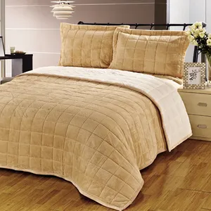 Nhà Cung Cấp Trung Quốc Nóng Phong Cách Mùa Đông Giường Duvet 100% Polyester Điền Hồng Nhung Bộ Đồ Giường Comforter Bộ Giường