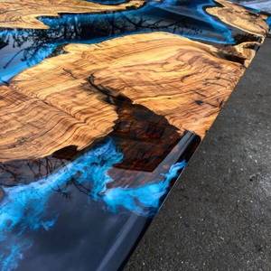 Premium Custom Live Edge <b>Epoxy</b> Resin River <b>Table</b> Solid Wood Dining <b>Table</b> Luxury Handmade Furniture for Home Office - Product Image 4