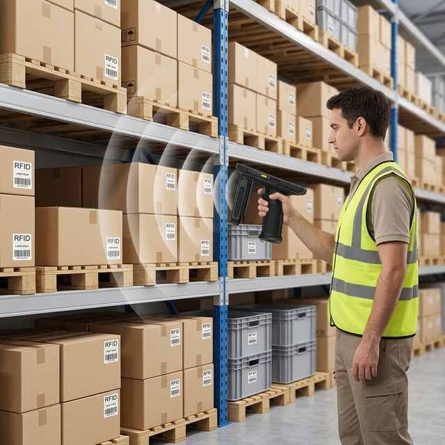 Industrial Rugged UHF RFID Handheld Terminal Android 13 Barcode Scanner for Warehouse Inventory Management