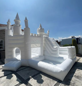 Nouvelle maison de videur de mariage blanche extérieure commerciale toboggan gonflable videur gonflable château blanc maison de rebond avec piscine - Product Image 3