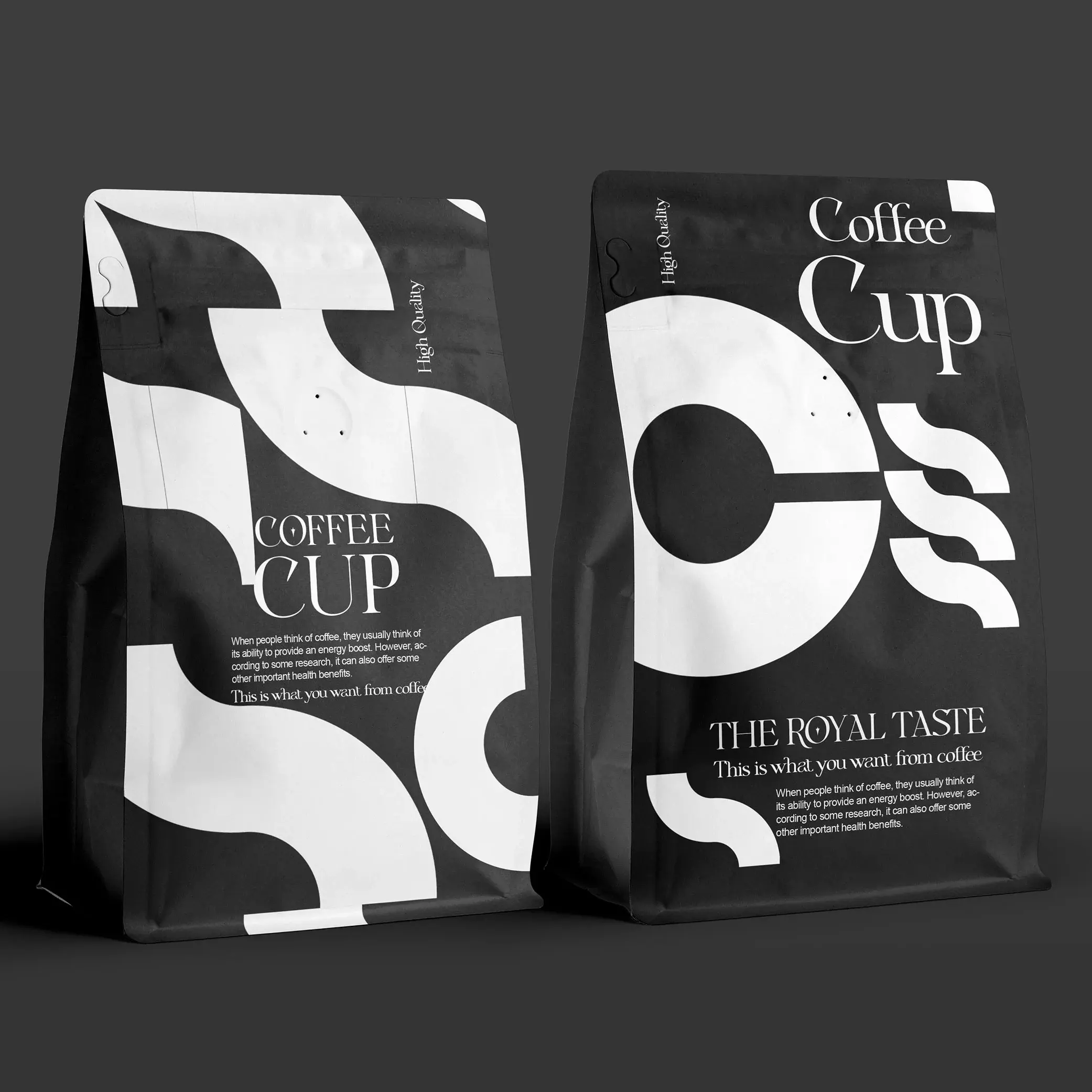 Stampa personalizzata chicchi di caffè sacchetti di imballaggio con valvola