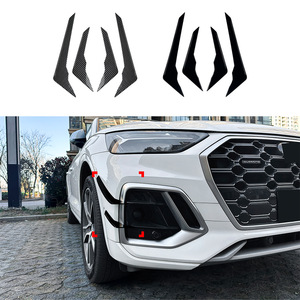 Autocollants pour pare-chocs avant Audi Q5 FY, texture carbone, noir piano, adhésifs pour voiture, 2020-2024 - Product Image 1