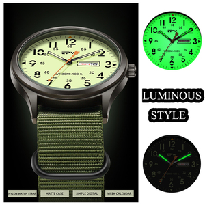 Design personnalisé hommes vert lumineux étanche <span class=keywords><strong>calendrier</strong></span> arabe <span class=keywords><strong>numéro</strong></span> montre à quartz logo fabricant montres-bracelets - Product Image 4
