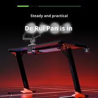 Table de jeu en métal durable à hauteur réglable avec éclairage LED RVB, bureau intelligent électrique ergonomique multifonctionnel pour la maison et le bureau
