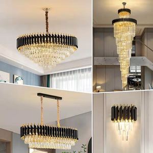Juego Completo de Lámparas de Cristal para Decoración del Hogar, Estilo Europeo, para Hotel o Apartamento, Nueva Lámpara de Cristal Negra y Dorada con LED <span class=keywords><strong>2022</strong></span> - Product Image 6