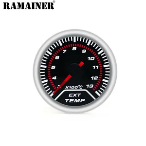 Ramainer 2 "52mm רכב אוטומטי מד לבן LED פליטה גז טמפ טמפרטורת EGT מד נקודת עשן עדשה עם חיישן