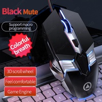 Ratón con luz de respiración colorida USB con cable G12 al por mayor, ratón para juegos, ratón de programación Macro, ratón de ordenador