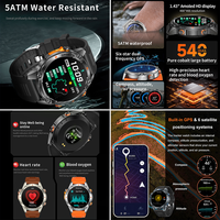 SENBONO G100 2025 Montre Connectée d'Extérieur GPS Compas Altimètre Baromètre Suivi Oxygène Sanguin Sommeil Étanche 5ATM Écran AMOLED