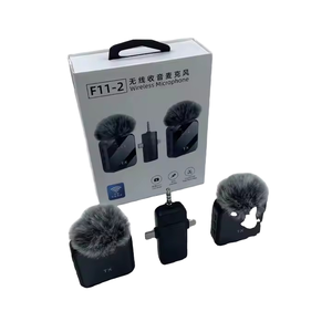 Microphone sans fil F11-2 à succès – Connecteur 3-en-1 mains libres pour reportage – <span class=keywords><strong>Micro</strong></span>-cravate sans fil pour téléphone portable - Product Image 4