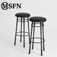 Tabouret de bar en laiton sur mesure Masifurfurniture, éponge hautement élastique, cuir ultra-fibre, utilisation en extérieur, salle à manger, hôtel, usage commercial, moderne