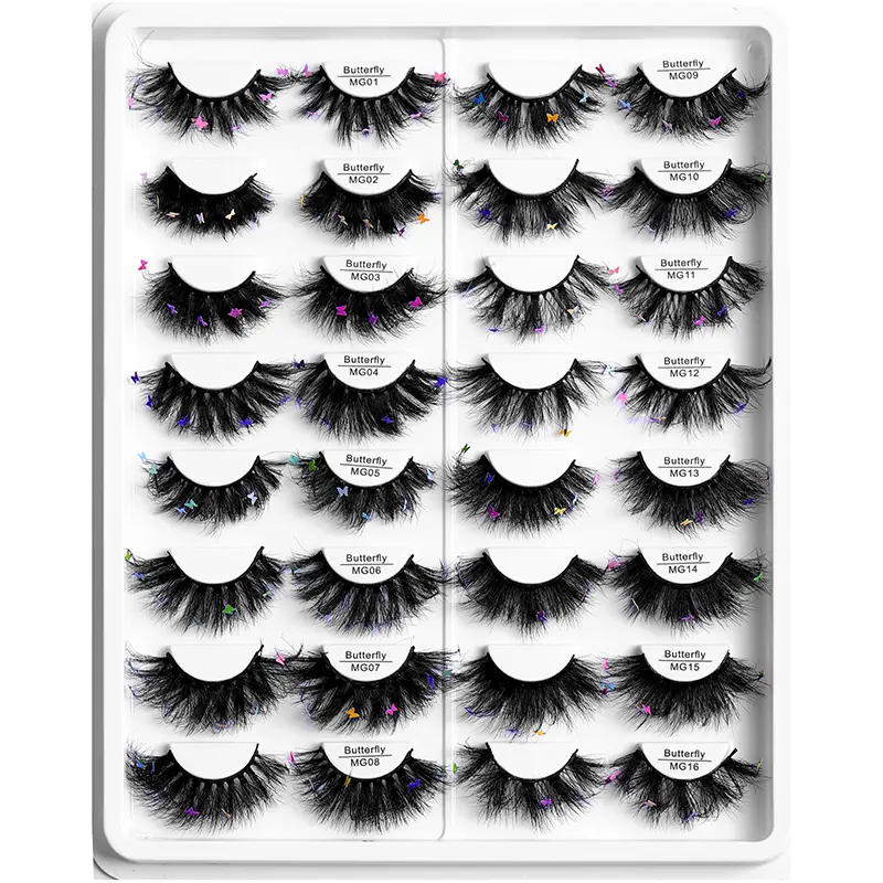 M070 new style A Pairs Pack 8D Butterfly lashes eyelash charms thick fluffy mink eyelashes for beautiful
