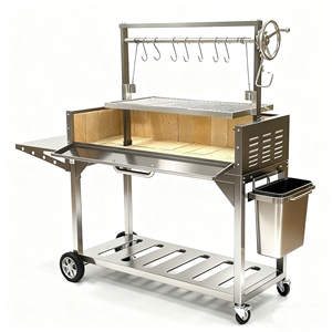 Argentina Santa Maria legna carbone ardente barbecue Grill lussuosa alta pieghevole in acciaio Trolley feste <span class=keywords><strong>al</strong></span> coperto ristoranti casa - Product Image 5