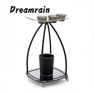 Luxury Black Leather Full Hair Salon Furniture Set Barber Cutting Chair Backwash Shampoo Chair LED <b>Mirror</b> Side Cabinet For Salon - Product Image 6