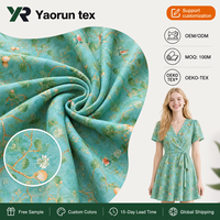 Tissu en voile tissé 100 % ramie respirant et écologique, léger, imprimé petites fleurs, pour robe Verano, style uni, vêtement pour femme