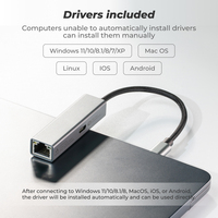 Adaptador USB3.1 Gen1 Tipo-C a RJ45 de Alta Calidad, 1000 Mbps, Gigabit Ethernet, Conversor de Red Externa para Laptop, Mac, iOS, Android