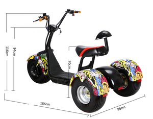 EU 1000W/1500W/2000W Self Balancing Aluminum Full Suspension Waterproof Three Wheel Scooter - Product Image 4