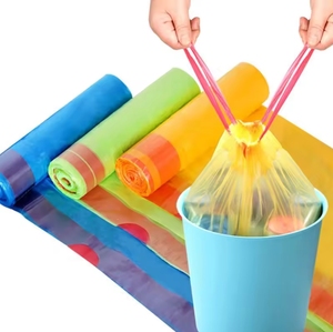 Magic Factory Wholesale <b>Plastic</b> Drawstring Trash Garbage Bag on <b>Roll</b> Heavy Duty Bin Liner Trash Bags - Product Image 2