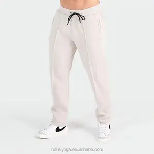 Custom Logo Streetwear Heavyweight Oversized French Terry Cotton Gym Sweatpants 400 Gsm Fleece Workout Straight Leg Joggers Pant