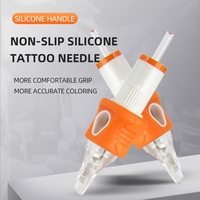 En gros 20 pcs/boîte Universel Jetable Cartouche De Tatouage Aiguille Stérilisé 316 Acier Orange Silicone Grip pour Artistes