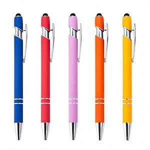 Custom Logo Stationary Advertised Black Ink Multi-color <b>Pen</b> Promotion Gift Aluminum Stylus Touch <b>Ballpoint</b> <b>Pen</b> for Mobile Phone - Product Image 1