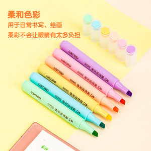Deli S605 Highlighter 6 Colors 6-Pack Slanted Tip Colored Marker For Student Marking And Drawing - Product Image 3