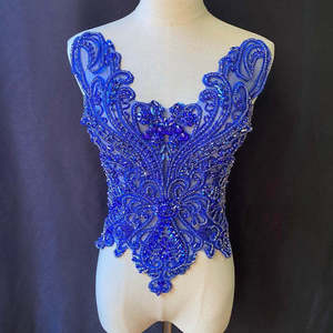 Corsage en cristal doré à strass appliqué grande robe de couture de performance sur scène pour tenue de scène - Product Image 3
