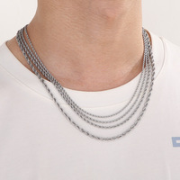Collar de Cadena Gruesa y Delgada de Acero Inoxidable 316L con Colgante de Clavícula, Estilo Rock Hip Hop, para Unisex, para Fiestas y Ocasiones Especiales