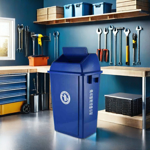 Trong Nhà Và Ngoài Trời <span class=keywords><strong>60L</strong></span> PP Nhựa Trashcan Với Bàn Đạp Đu Bìa Nhà Máy Giá Lưu Trữ Xô Cho Rác Thải Thùng - Product Image 1