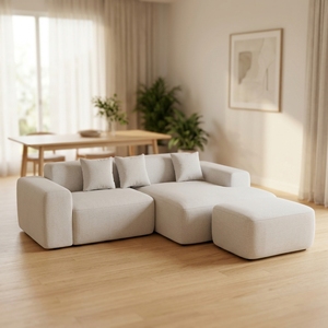Canapé modulaire sectionnel en velours en forme de L, 3 places, pour salon et atelier, canapé compressé - Product Image 4