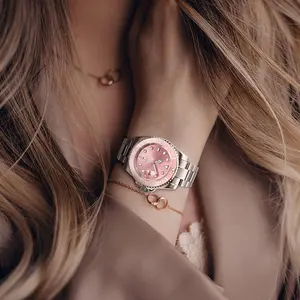 ROLEVS 숙녀 시계 여성 904L 핑크 물 유령 최고의 숙녀 시계 브랜드 고급 여성 기계식 시계