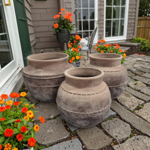 Jardinières Modernes Grandes pour <span class=keywords><strong>Extérieur</strong></span> et Intérieur, Durables, Légères, en Fibro-Ciment Écologique, Sculptées à la Main, Grande Capacité, Lot - Product Image 1