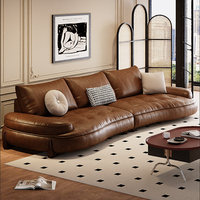 Zeitgenössisches Weißes Echtleder-Sofa-Set mit Sieben Sitzen für Große Wohnzimmer, Hotels und Villen-Projekte