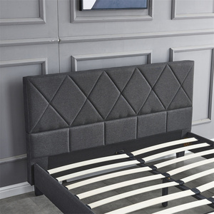 Marco de cama de precio barato Tamaños personalizados Marco de cama individual doble tamaño Queen Marco de cama de plataforma tapizado con estilo - Product Image 6