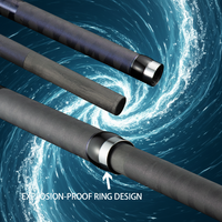 LUKE SURF GAZER Joran Pancing Karbon Tahan Lama 4.2m 4.5m Gagang Komposit SIC Guides untuk Memancing Air Laut di Laut Dalam dari Kapal