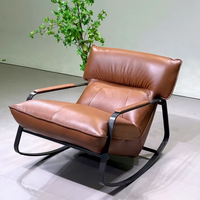 Fauteuil individuel en cuir confortable et moderne pour salon – Mobilier de détente pour la maison