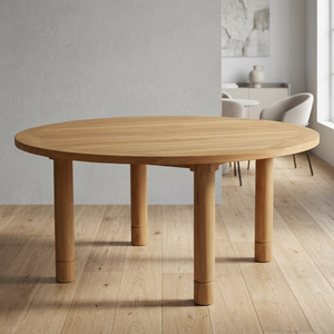 Table à manger en bois massif écologique, imperméable, quatre pieds, design scandinave moderne, stable, meubles de salle à manger assemblés - Product Image 3