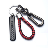 Porte-clés voiture créatif métal mâle et femelle universel corde tressée pendentif clé plaque d'immatriculation Pu porte-clés pas cher en gros