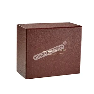 Wholesale OEM Custom Logo Luxury Leather Texture Paper Packaging Display Watch Packaging Box With Pillow
