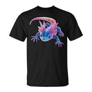 T-Shirt Unisex con Grafica Axolotl Kawaii, Manica Corta, Collo Tondo, Stampa Digitale, per Attività Promozionali, Taglie S M L XL XXL - Product Image 3