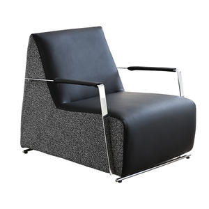 Fauteuil lounge de style italien de luxe, fauteuil simple, structure ergonomique, design en acier inoxydable, pour salon, villa - Product Image 5