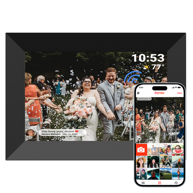 Digital Acrylic 10.1 Inch Touchscreen Video Playback LED Light Photo Frame with Wifi for Home & Business Use