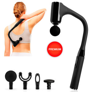 Pistola de Masaje Fascial de Percusión con Mango Largo, Tipo C sin Escobillas, Silicona de Grado Alimenticio, para Espalda, Cuello y Cuerpo Completo, Masajeador Muscular Eléctrico - Product Image 1