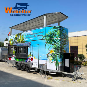 รถพ่วงร้านอาหารเคลื่อนที่ Webetter แบบกำหนดเอง สำหรับขายเครื่องดื่มเย็น กาแฟ น้ำผลไม้ บาร์เคบับ พิซซ่า ทาโก้ รถขายอาหารแบบพับได้สองชั้น - Product Image 2