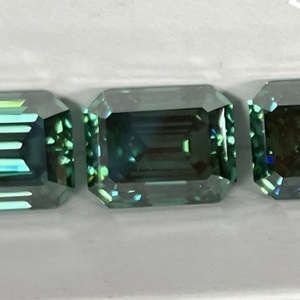 เครื่องประดับใช้ Moissanite หลวมเพชรสีเขียวเข้มมรกตตัด2CT 3CT หินหลวมกับ Gra ได้รับการรับรอง - Product Image 4