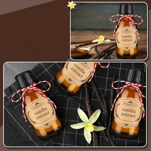 Bouteilles en verre brun vides 4 OZ Bouteilles ambrées pour extrait de <span class=keywords><strong>vanille</strong></span> pour sirop Huiles essentielles Potion Extrait de <span class=keywords><strong>vanille</strong></span> Fait <span class=keywords><strong>maison</strong></span> avec couvercles - Product Image 5